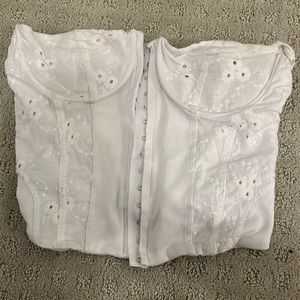 White Zara corset top